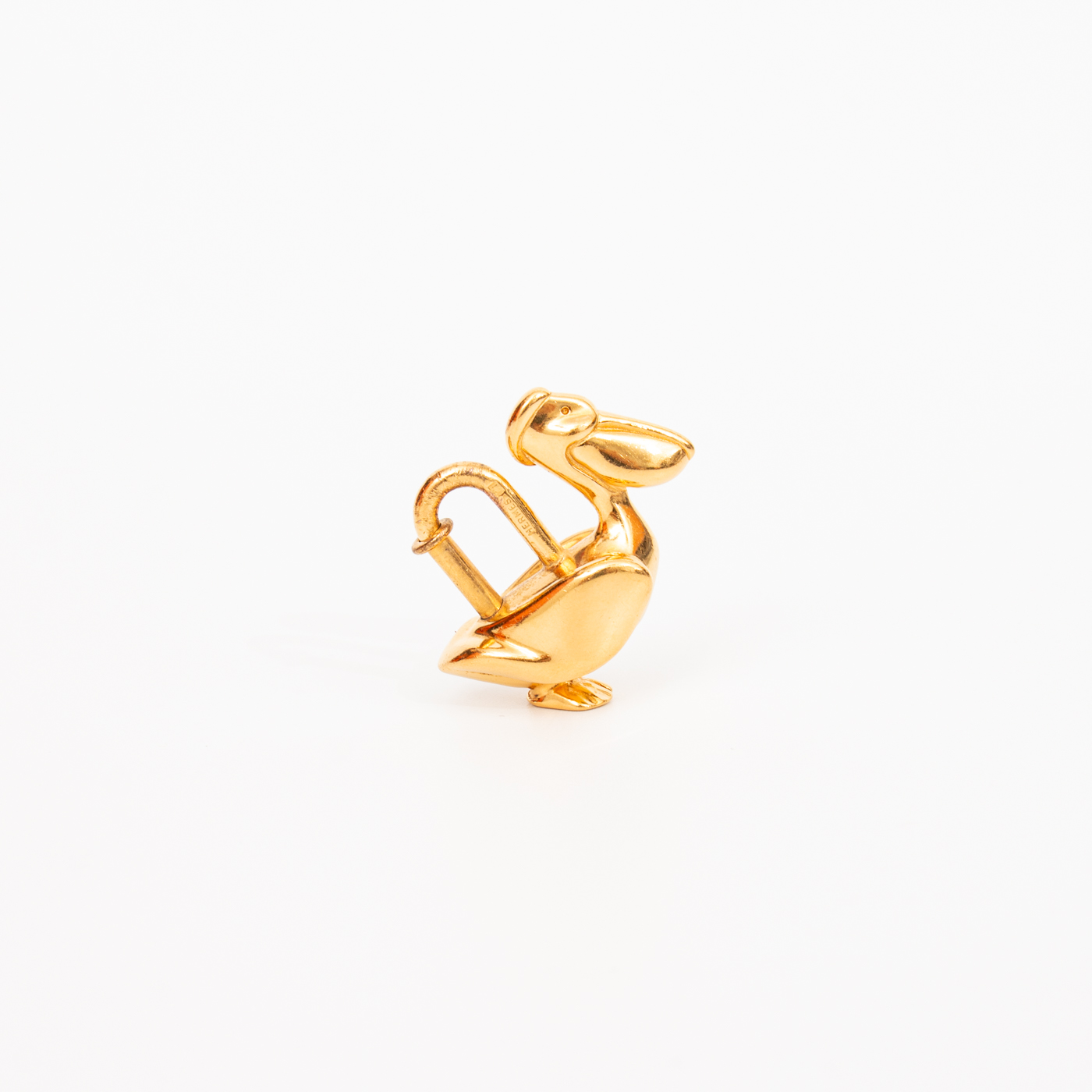 Pendentif Hermès Pélican Cadena Cadena en or vintage 1992 – Image 2