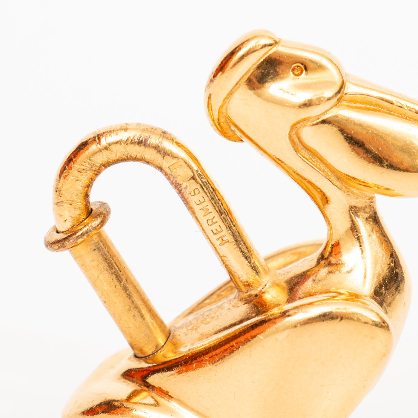Pendentif Hermès Pélican Cadena Cadena en or vintage 1992 – Image 4