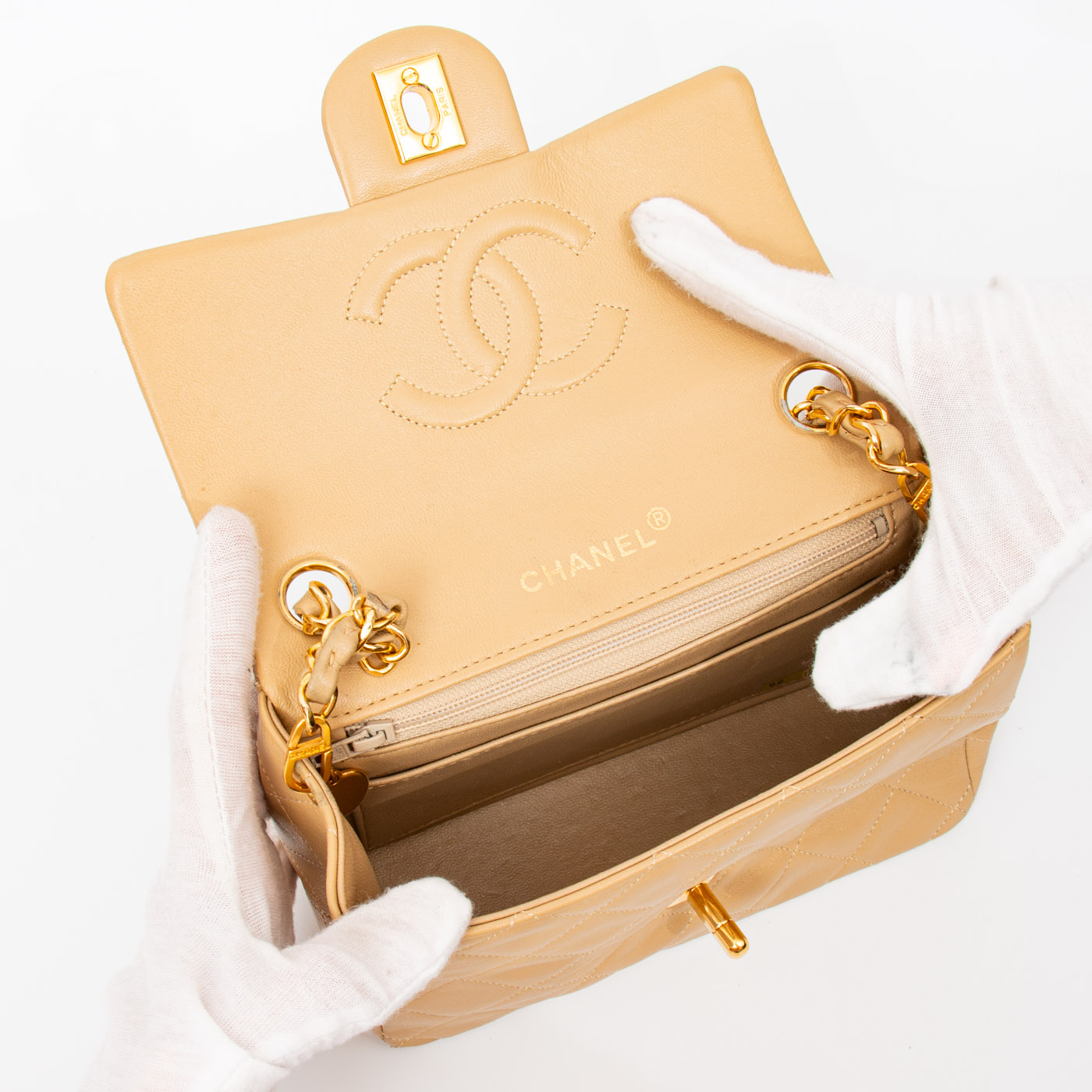 Chanel Handbag Mini Square Single Flap 17 Lambskin 1989–1991