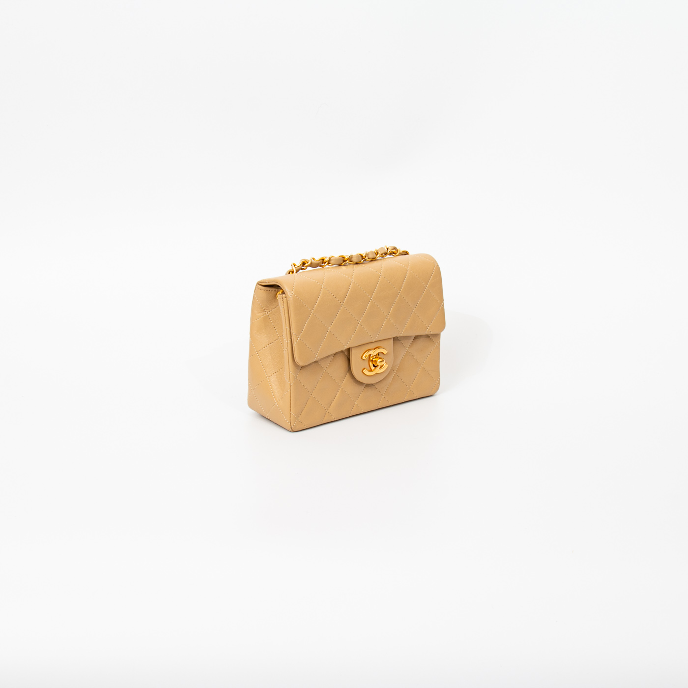 Bolso Chanel Mini Square Single Flap de piel de cordero, 1989-1991, 1632769 – Imagen 3