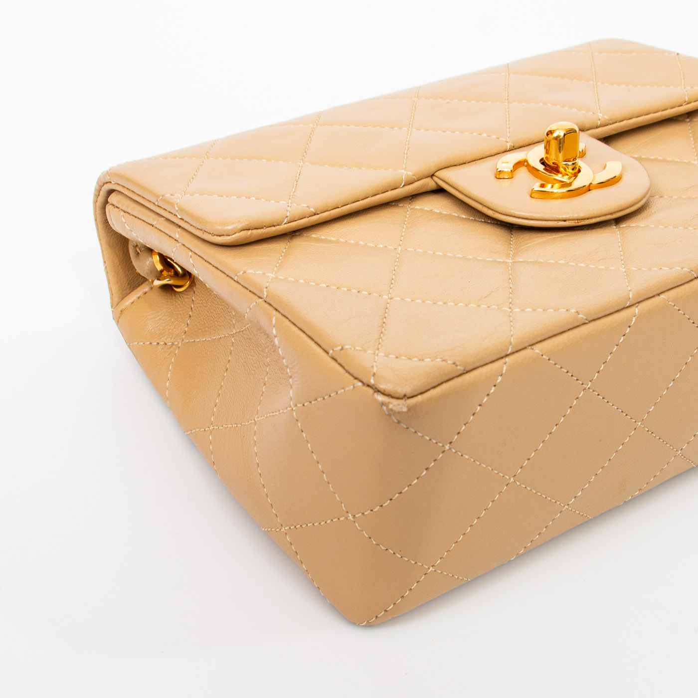 Bolso de mano Chanel Mini Square Single Flap de piel de cordero, 1989-1991, 1632769 – Imagen 8