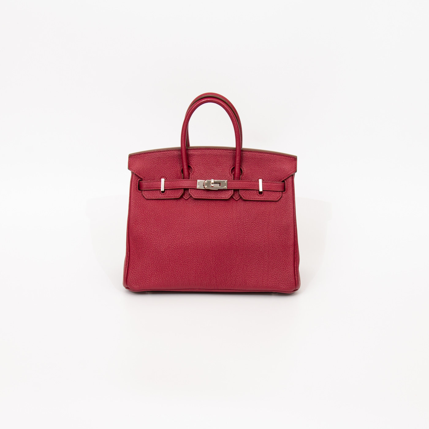 Bolso Hermès Birkin 25 Retourne Togo Tosca Rojo con herrajes de paladio 2015