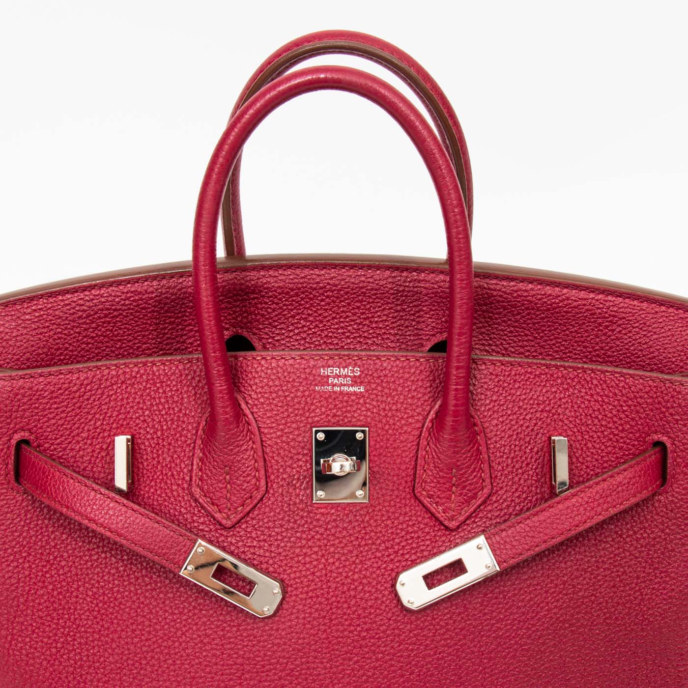 Hermès Birkin 25 Retourne Togo Tosca Red handbag with palladium hardware 2015 – Image 10