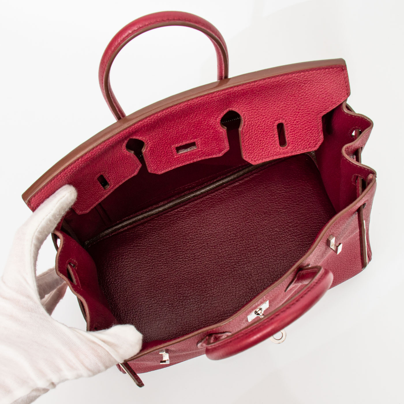 Hermès Birkin 25 Retourne Togo Tosca Red handbag with palladium hardware 2015 – Image 11