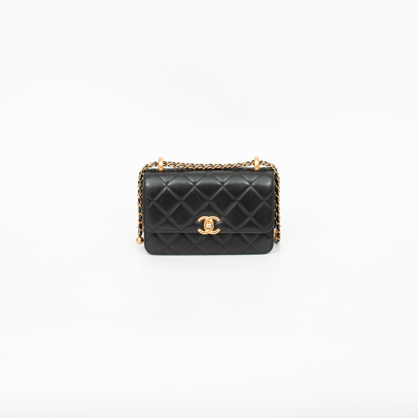 Chanel Tasche Lambskin Schwarz Mit Goldener Hardware K5JJPUK6