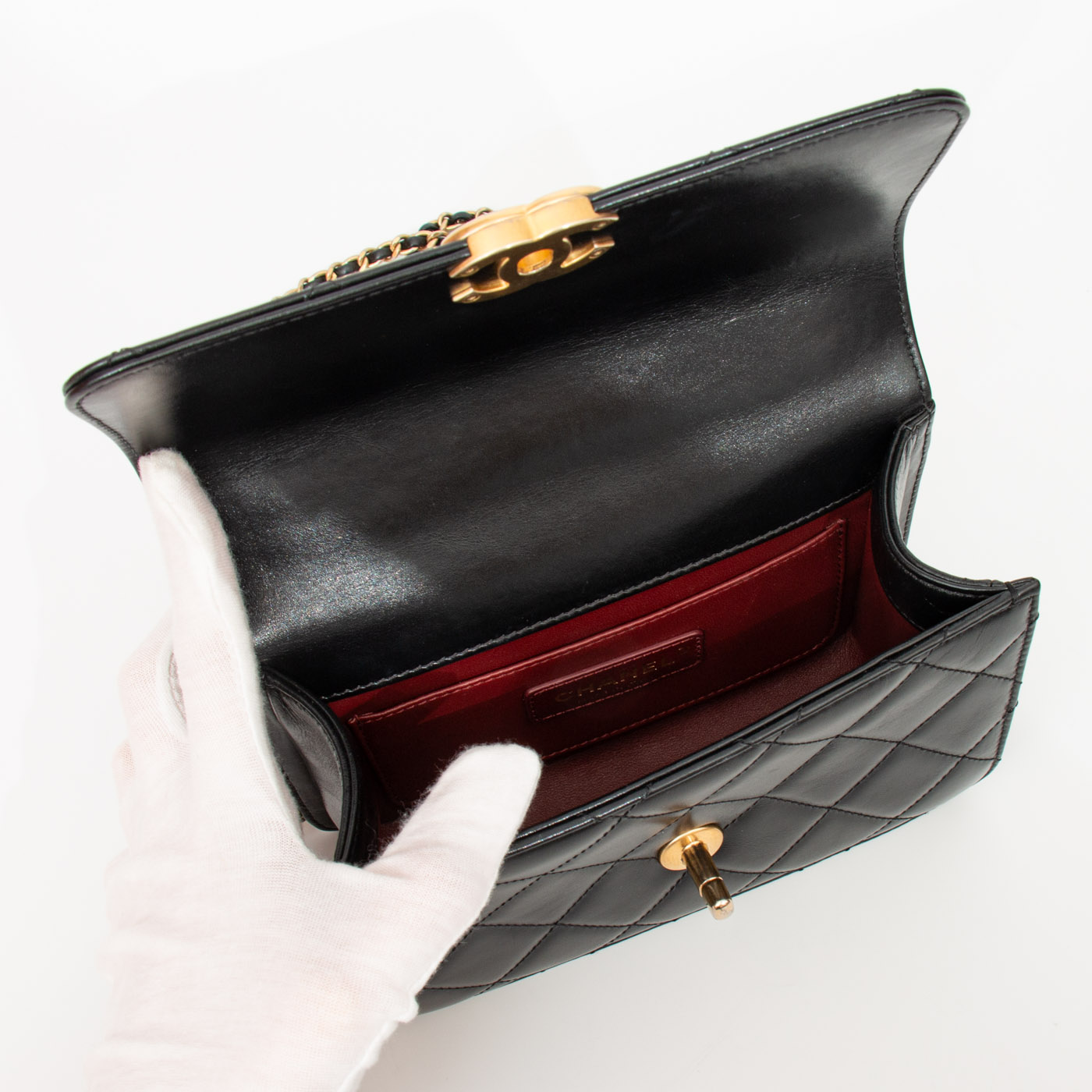 Chanel Tasche Lambskin Schwarz Mit Goldener Hardware K5JJPUK6 – Bild 11