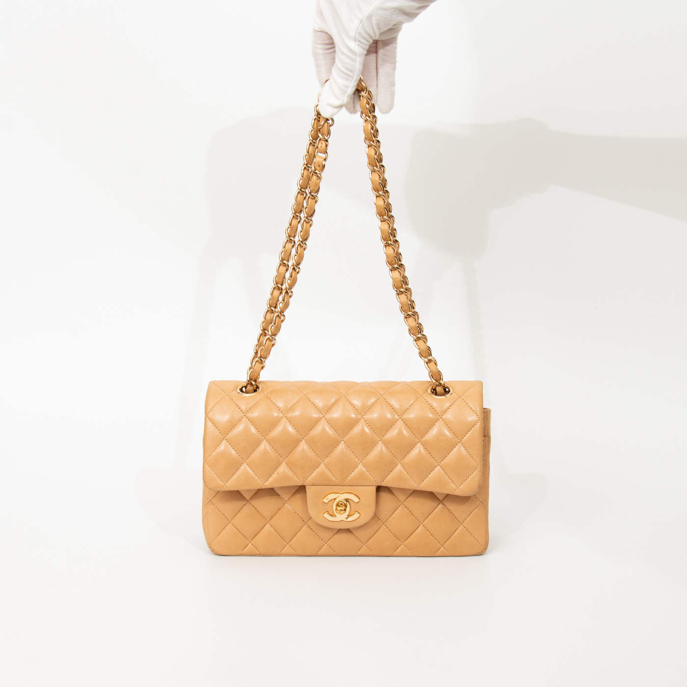 Chanel Tasche Timeless Double Flap Beige 2003–2004 8836911 – Bild 6