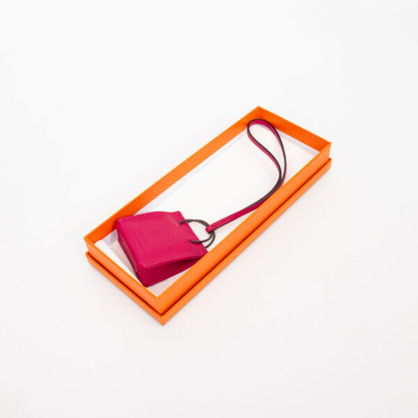 Sac cabas Hermès Mini Sac Charm en cuir rose