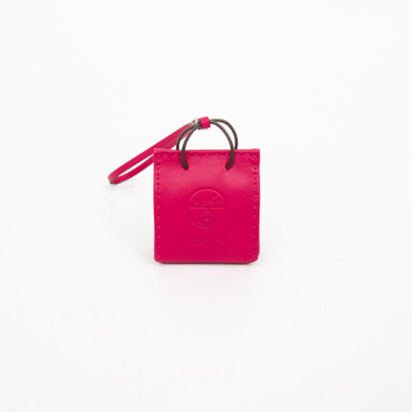 Sac cabas Hermès Mini Sac Charm en cuir rose