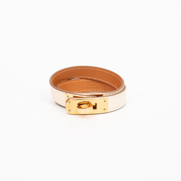 Bracelet Hermès Kelly Double Tour T3 Ivoire Or Epsom 2022