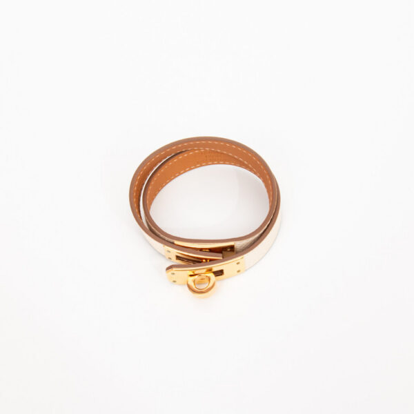 Bracelet Hermès Kelly Double Tour T3 Ivoire Or Epsom 2022