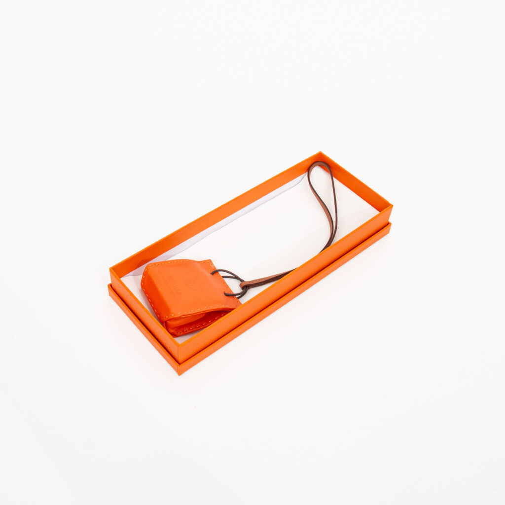 Hermès Shopping Bag Charm Orange Leder