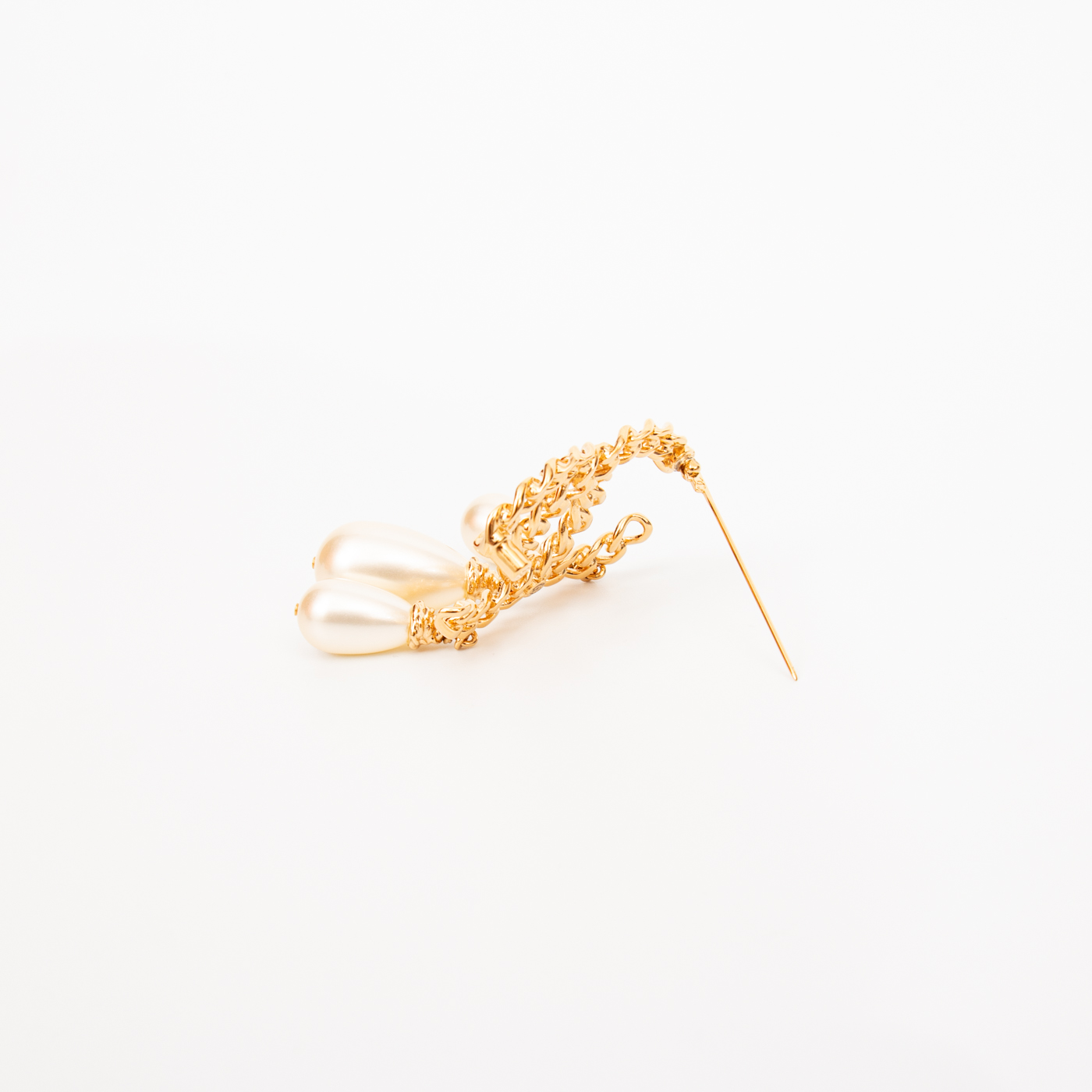 Broche Chanel CC en or et perles B20K – Image 4