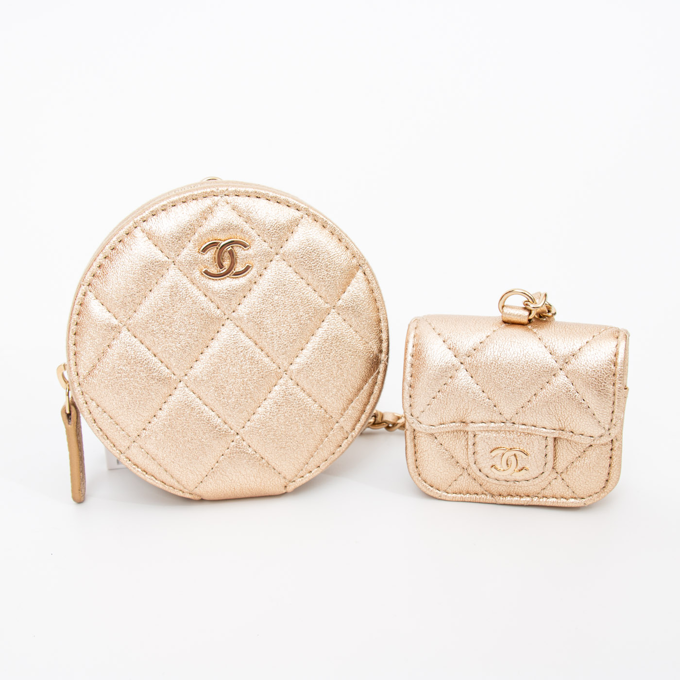 Porte-monnaie Chanel Timeless en agneau doré avec finitions dorées 2024 E99E5K57 – Image 2