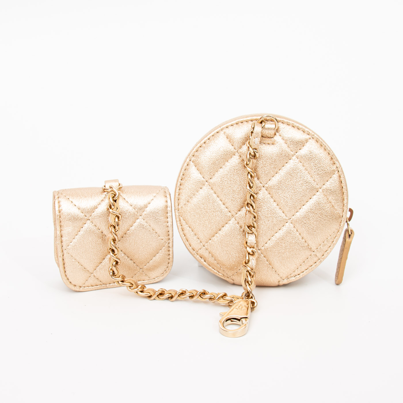 Porte-monnaie Chanel Timeless en agneau doré avec finitions dorées 2024 E99E5K57 – Image 3