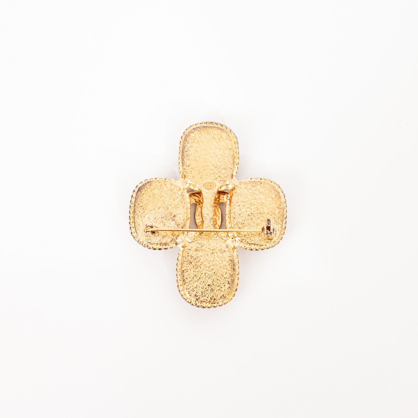 Broche Chanel Vintage CC Croix Rouge Or 1996 – Image 4