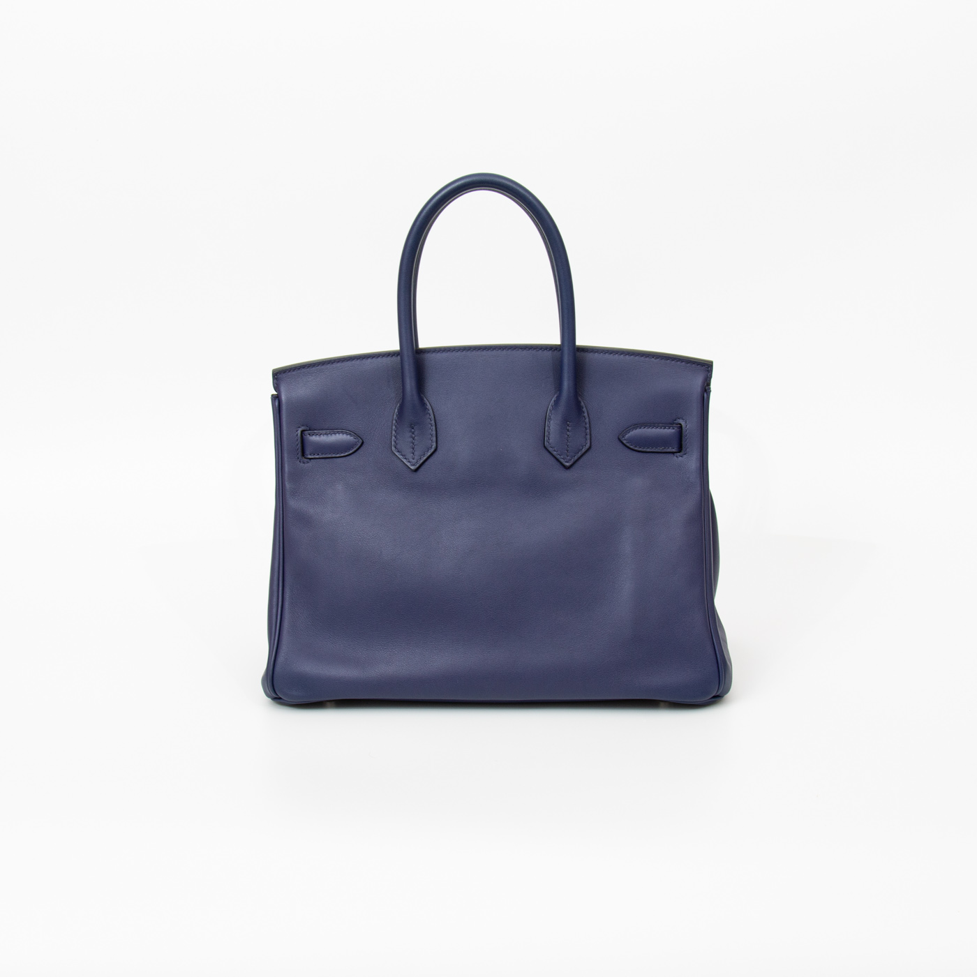 Sac à main Hermès Birkin 30 Tressage Veau Swift bleu avec finitions argentées, 2019 – Image 4