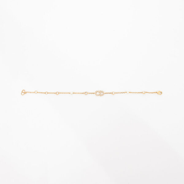 Bracelet Christian Dior CD, or avec cristaux et perles