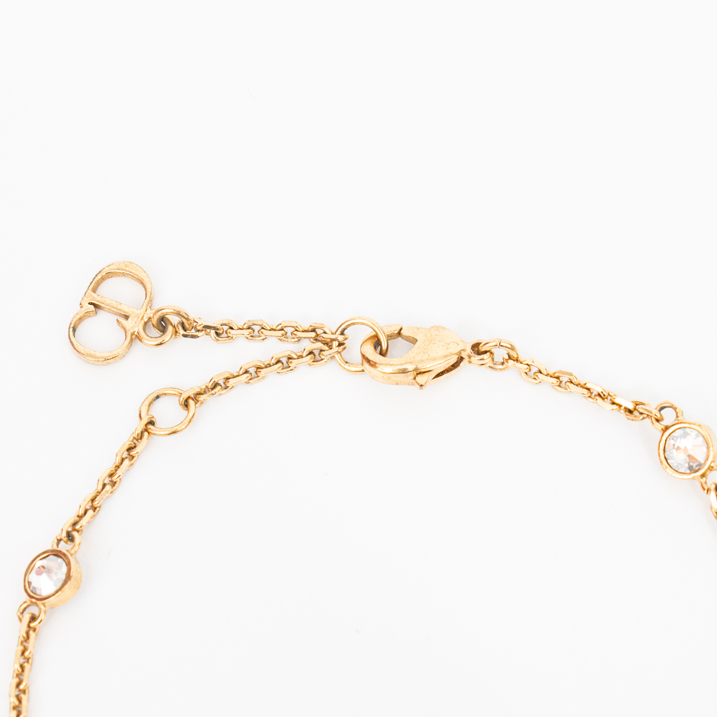 Bracelet Christian Dior CD, or avec cristaux et perles – Image 3