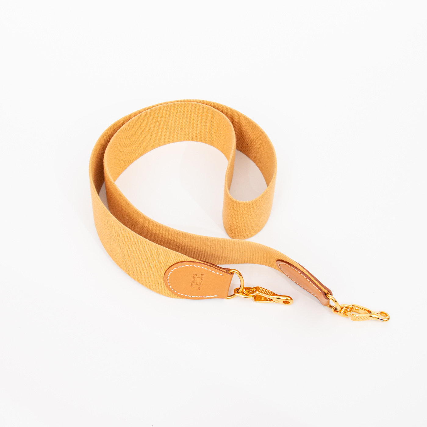 Hermès Schulterriemen Sangle Cavale Naturleder Gold 109 cm – Bild 3