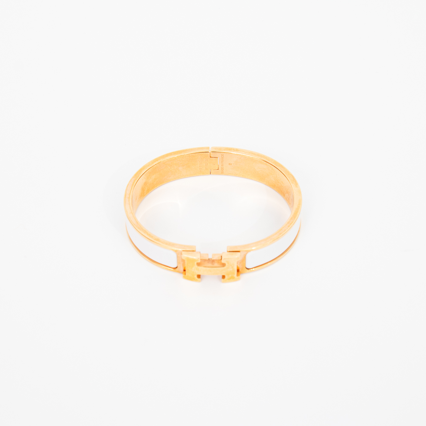 Bracelet Hermès Clic H PM en or blanc émaillé 16 cm – Image 2