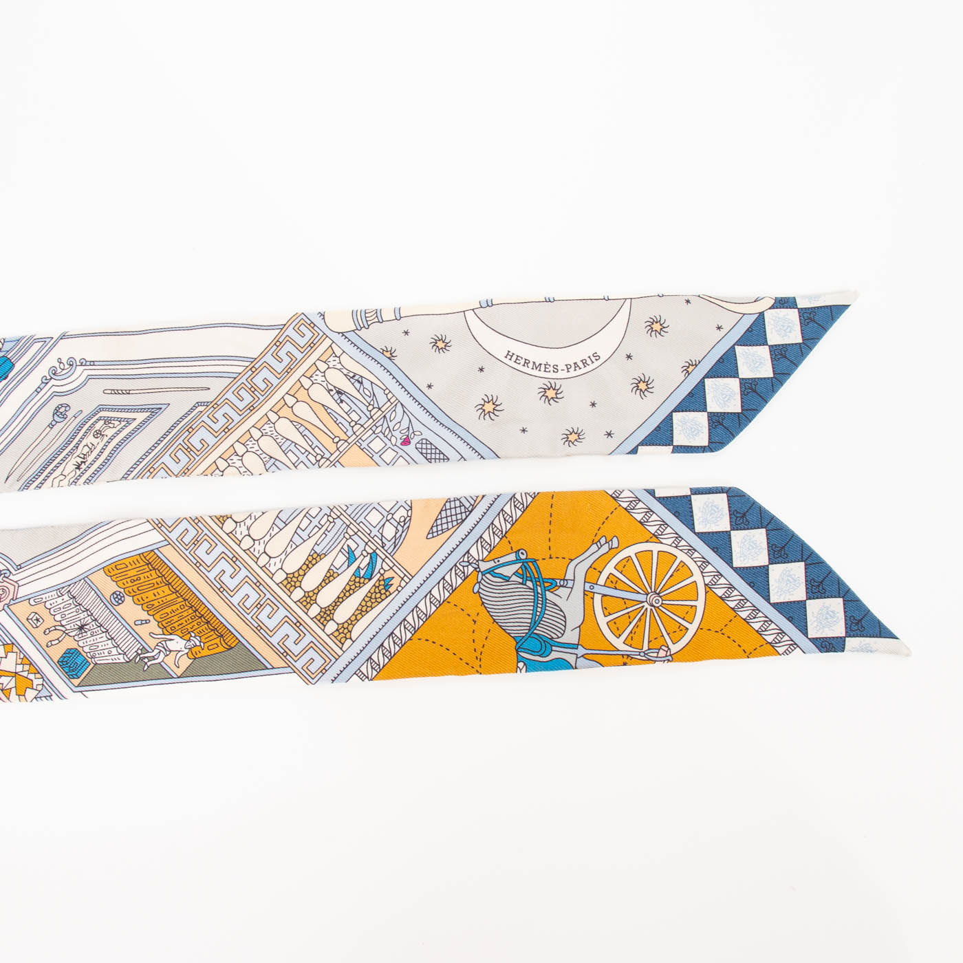 Twilly Hermès C est la Fête, foulard en soie bleu clair rosé – photo 4