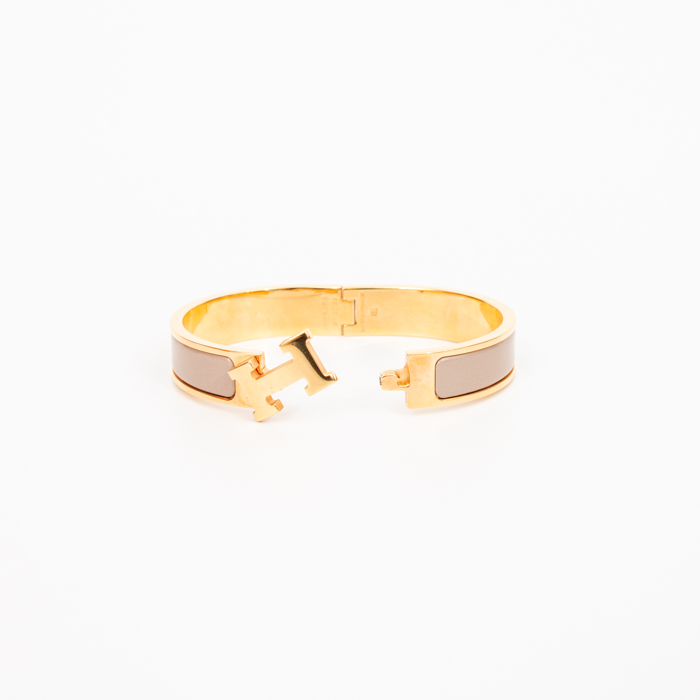 Bracelet Hermès Clic H PM Taupe Or Émail – Image 4