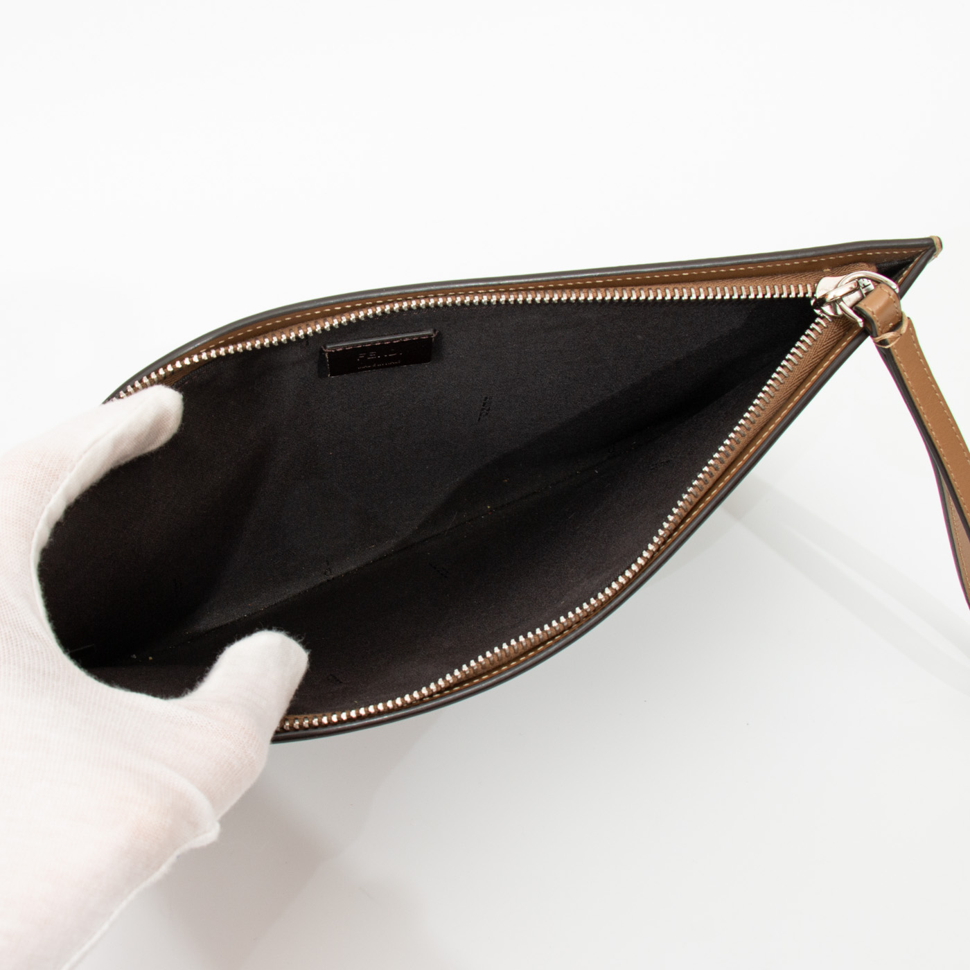 Fendi FF Pouch Pochette Tools Print Flat in Brown – Image 7