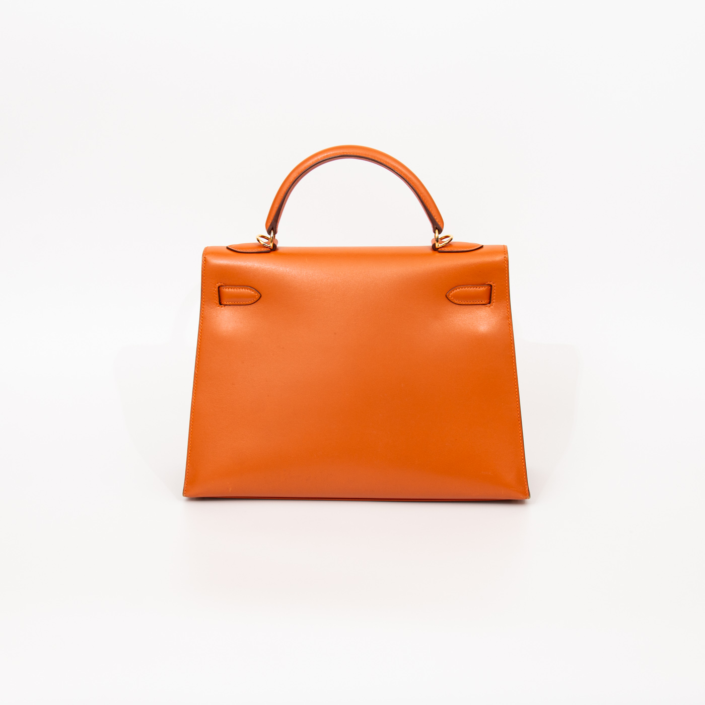 Bolso Hermès Kelly 32, piel de becerro, naranja con herrajes dorados, 2004 – Imagen 4