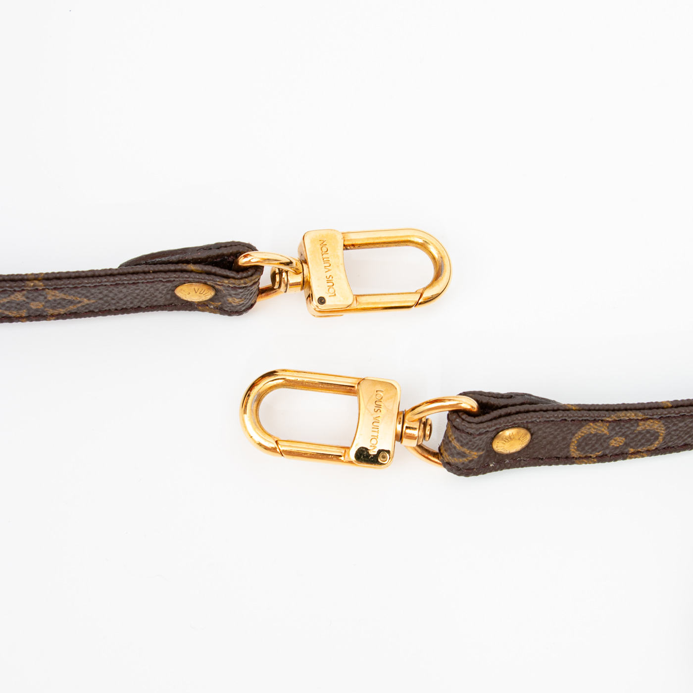 Bandoulière Louis Vuitton en toile marron avec finitions dorées – Image 4