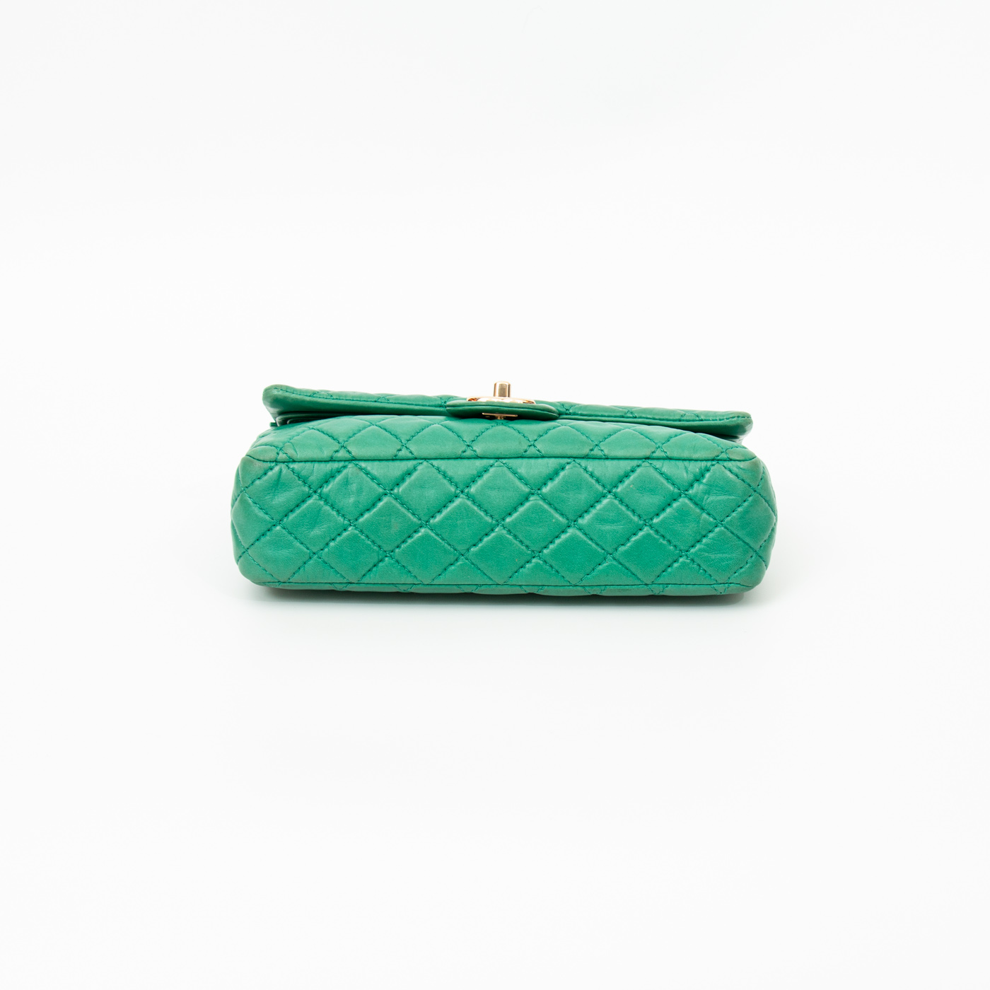 Bolso Chanel de piel de cordero con doble solapa, verde con herrajes dorados, 2008–2009, 12632288 – Imagen 5