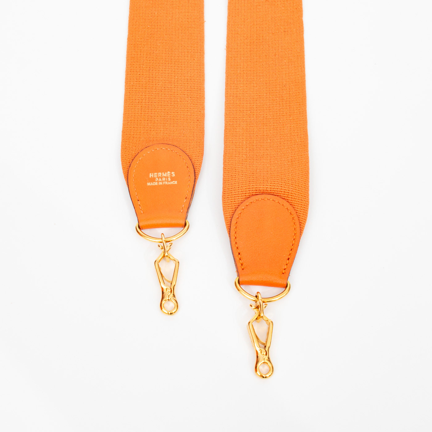 Bandoulière Hermès Sangle Cavale Cuir Swift Orange 109 cm – photo 4