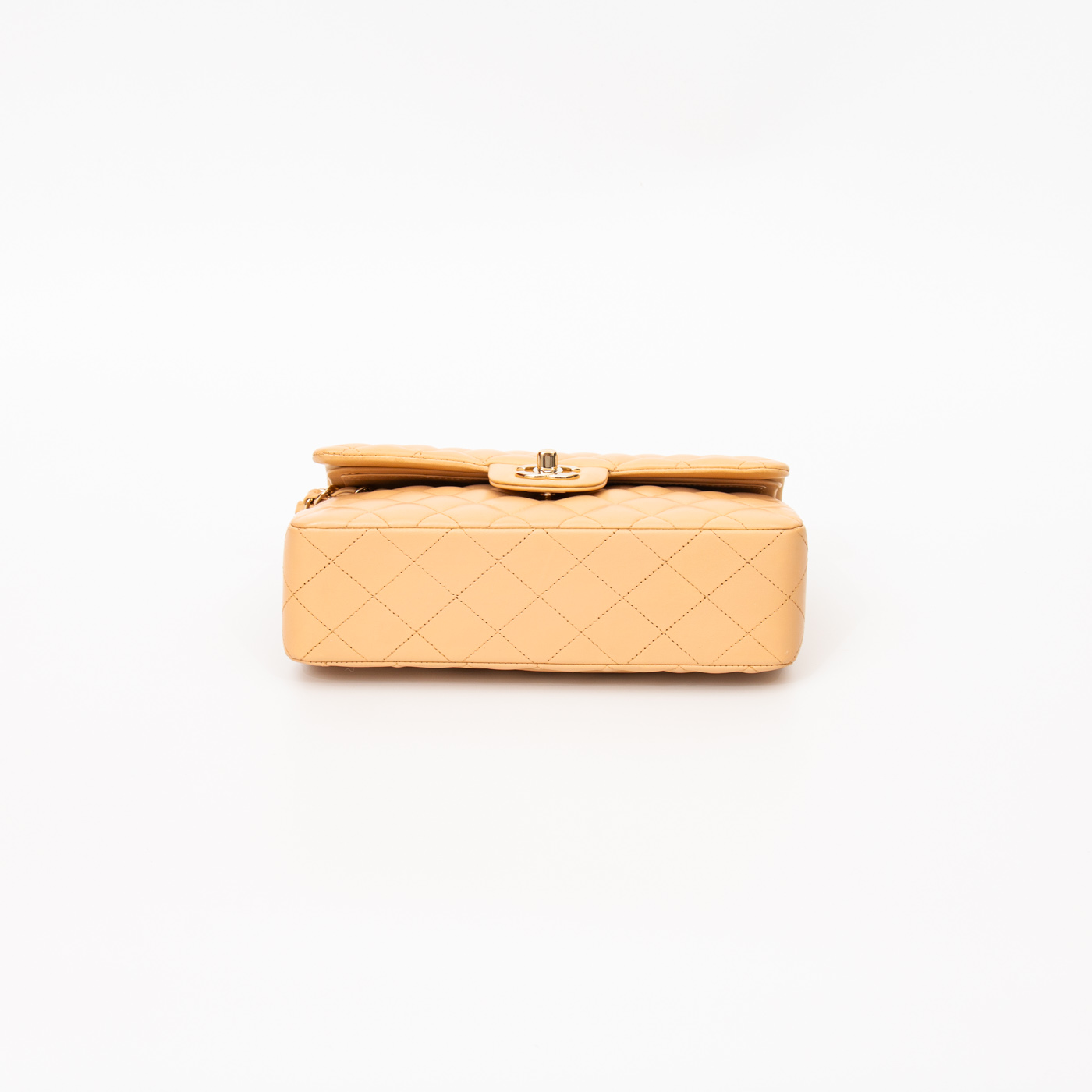 Chanel Timeless Lambskin Double Flap Handbag in Beige with Gold Hardware T4L7L6K5 – Image 5