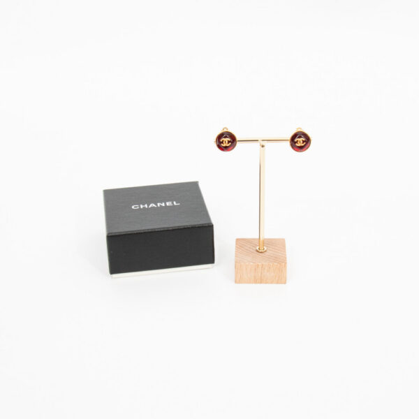 Boucles d'oreilles Chanel CC en or rouge vintage 1999