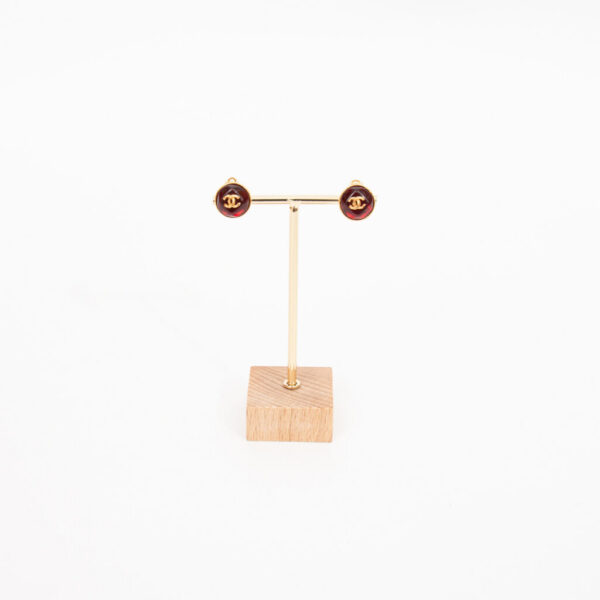 Boucles d'oreilles Chanel CC en or rouge vintage 1999