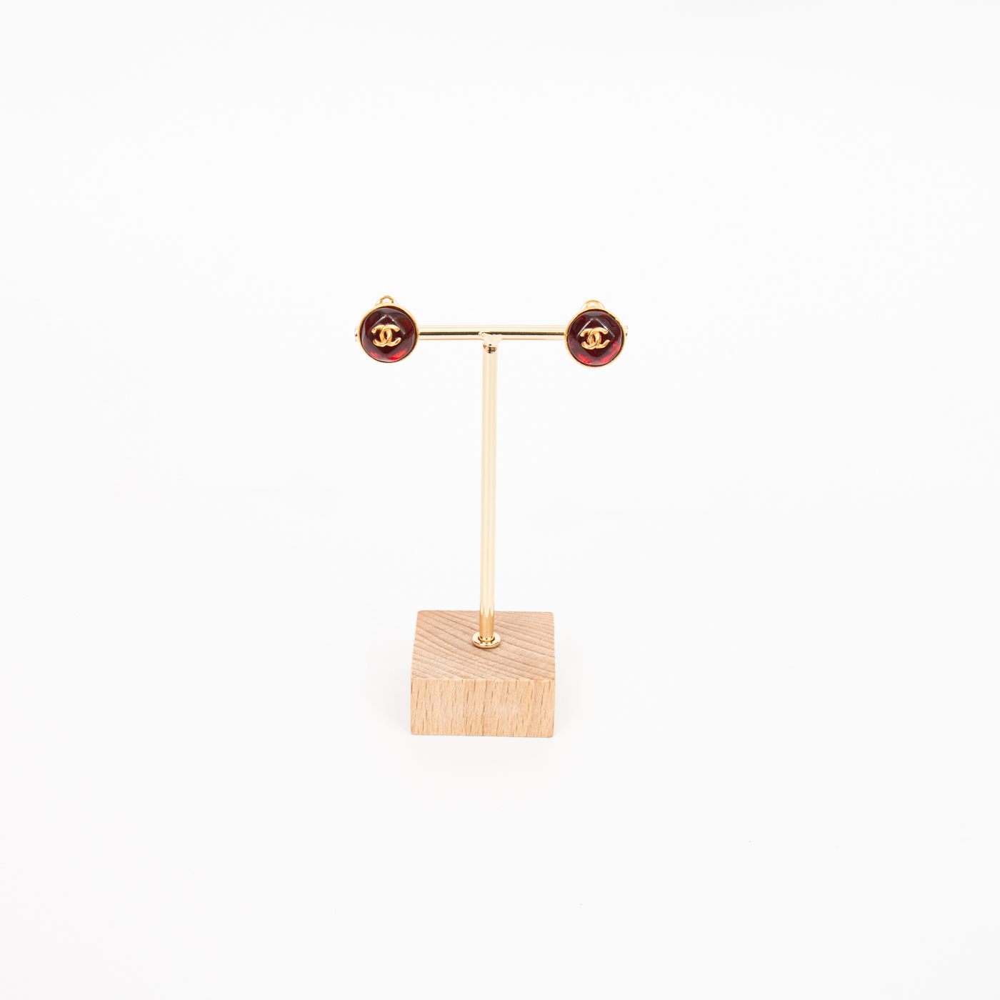 Boucles d'oreilles Chanel CC en or rouge vintage 1999 – Image 2