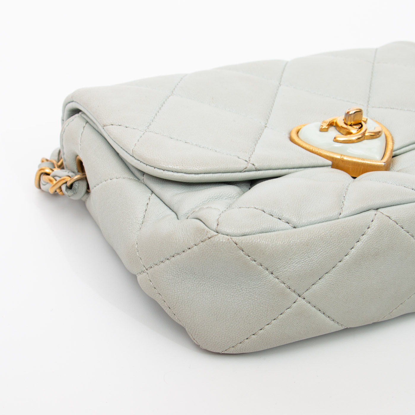 Sac à main Chanel Mini Square à rabat simple, bleu avec finitions dorées, 2021 HC9KJ7H9 – Image 10