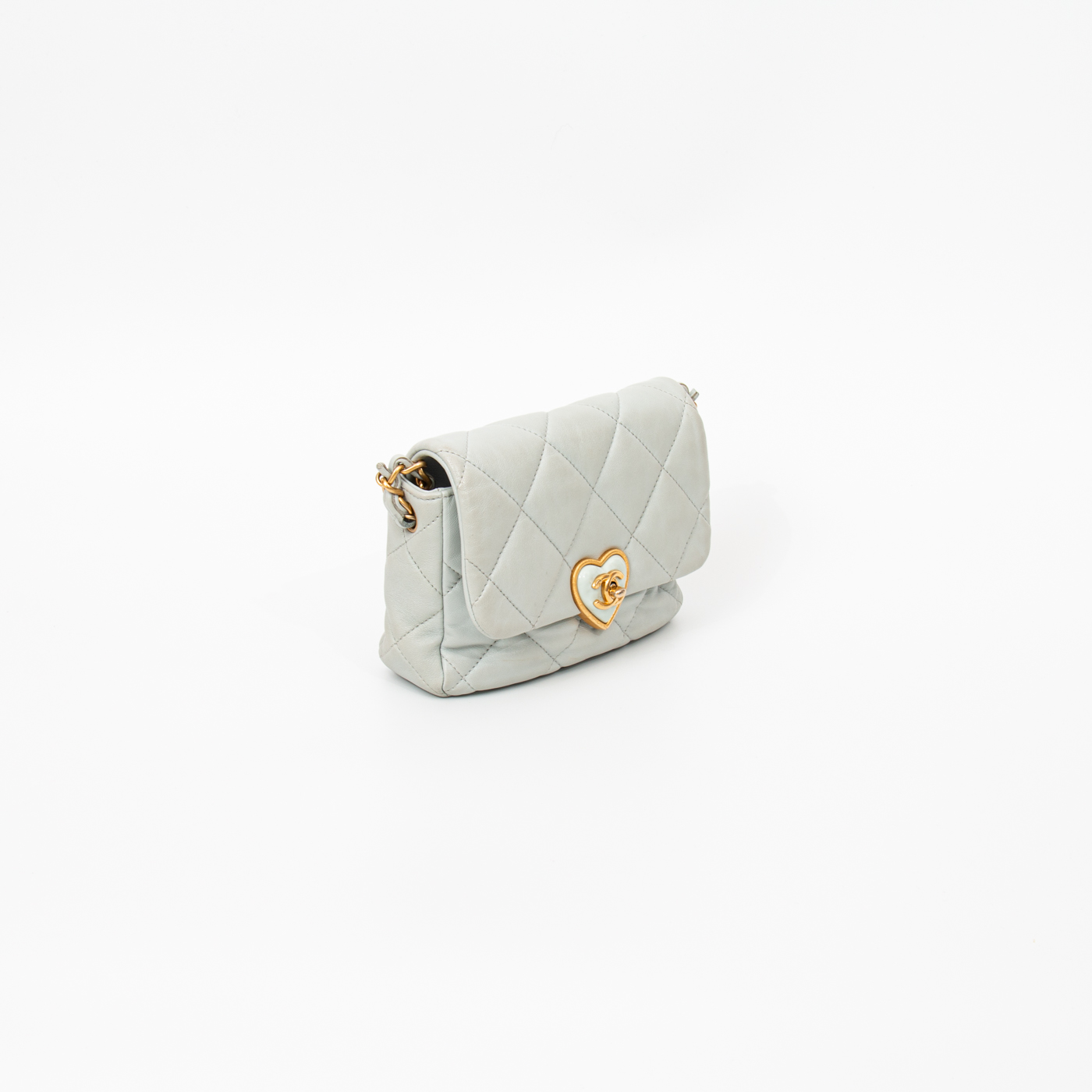 Sac à main Chanel Mini Square à rabat simple, bleu avec finitions dorées, 2021 HC9KJ7H9 – Image 3