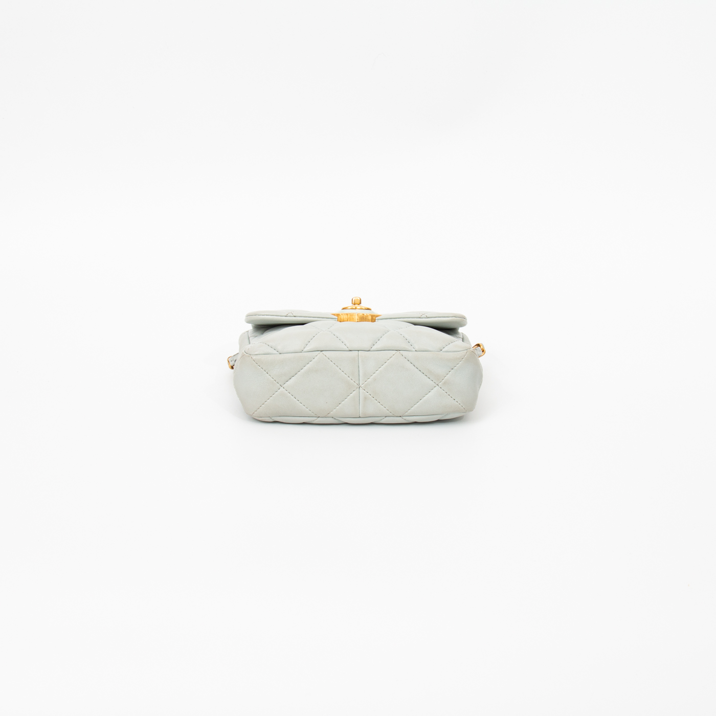 Sac à main Chanel Mini Square à rabat simple, bleu avec finitions dorées, 2021 HC9KJ7H9 – Image 5