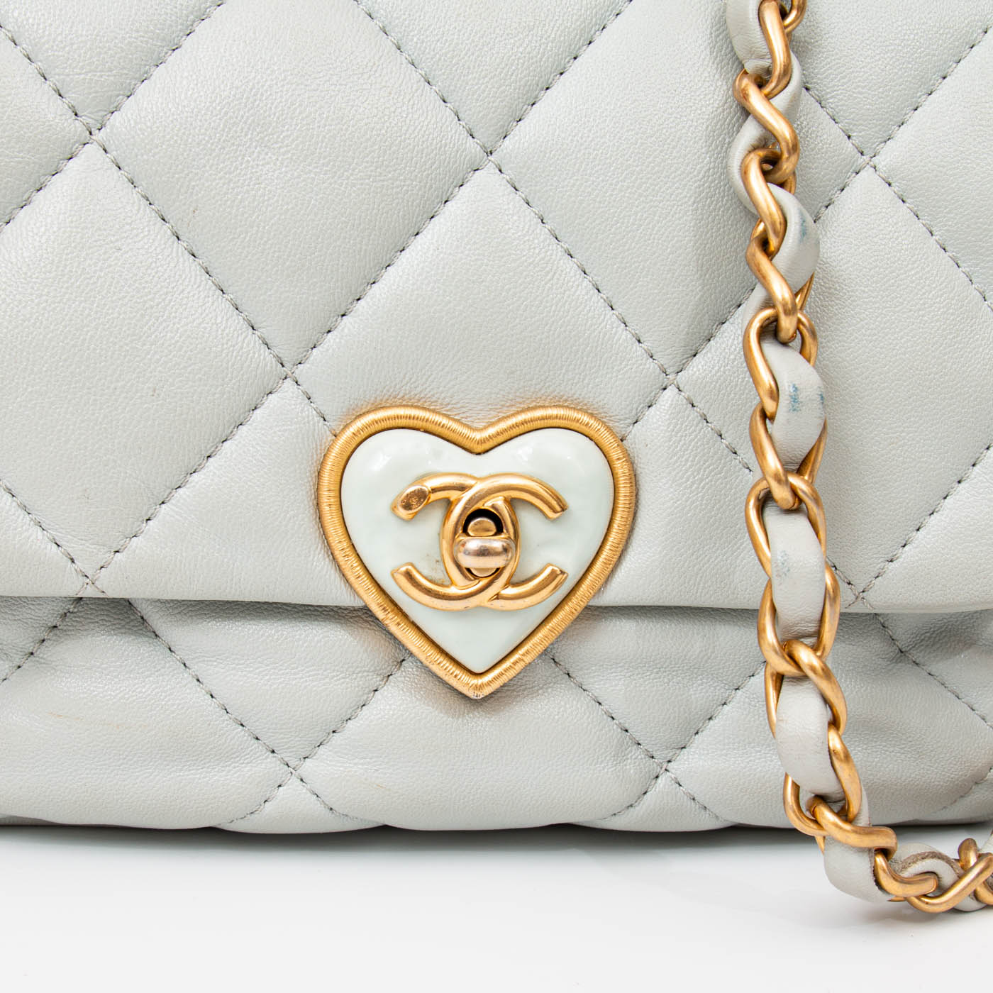 Sac à main Chanel Mini Square à rabat simple, bleu avec finitions dorées, 2021 HC9KJ7H9 – Image 7