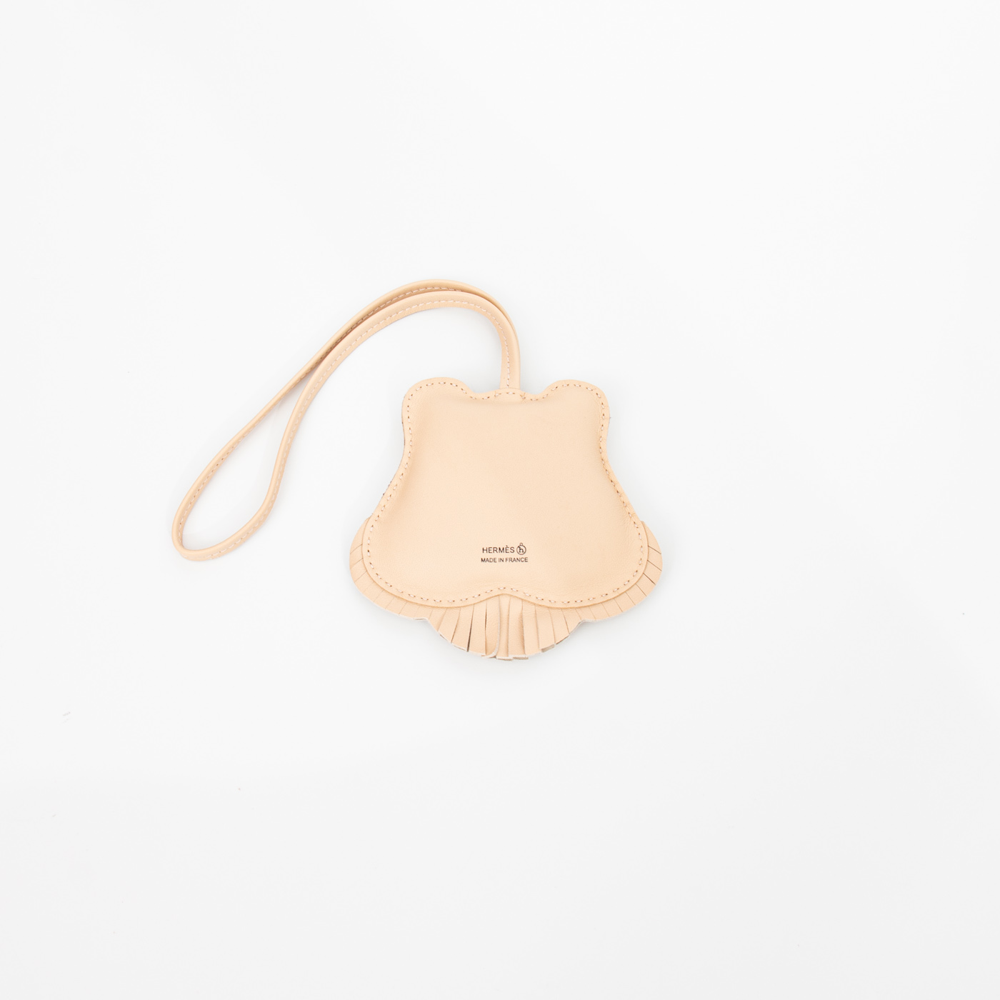 Hermès Petit H Tiger Bag Charm Leder Beige Multicolor – Bild 3