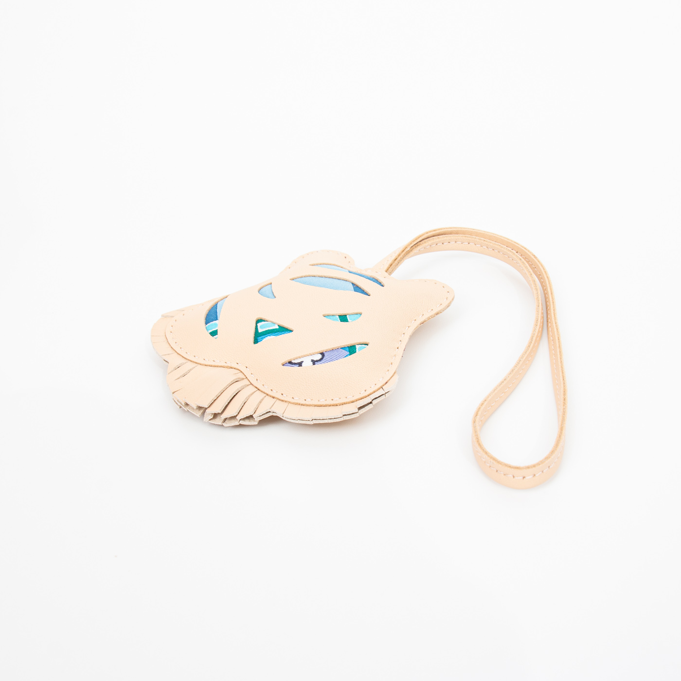 Hermès Petit H Tiger Bag Charm Leder Beige Multicolor – Bild 4