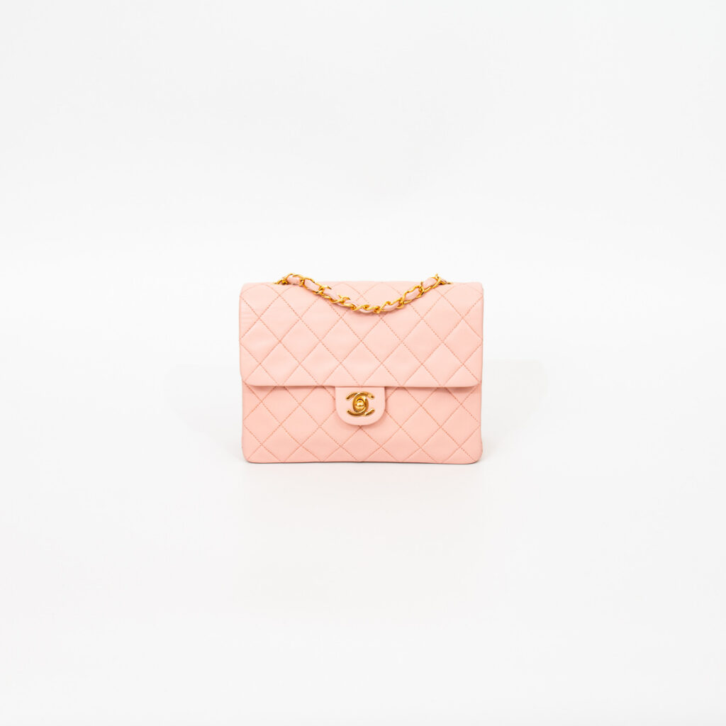 Chanel Handtasche Single Flap Single Chain Lammleder Vintage Rosa 1991–1994 2340719