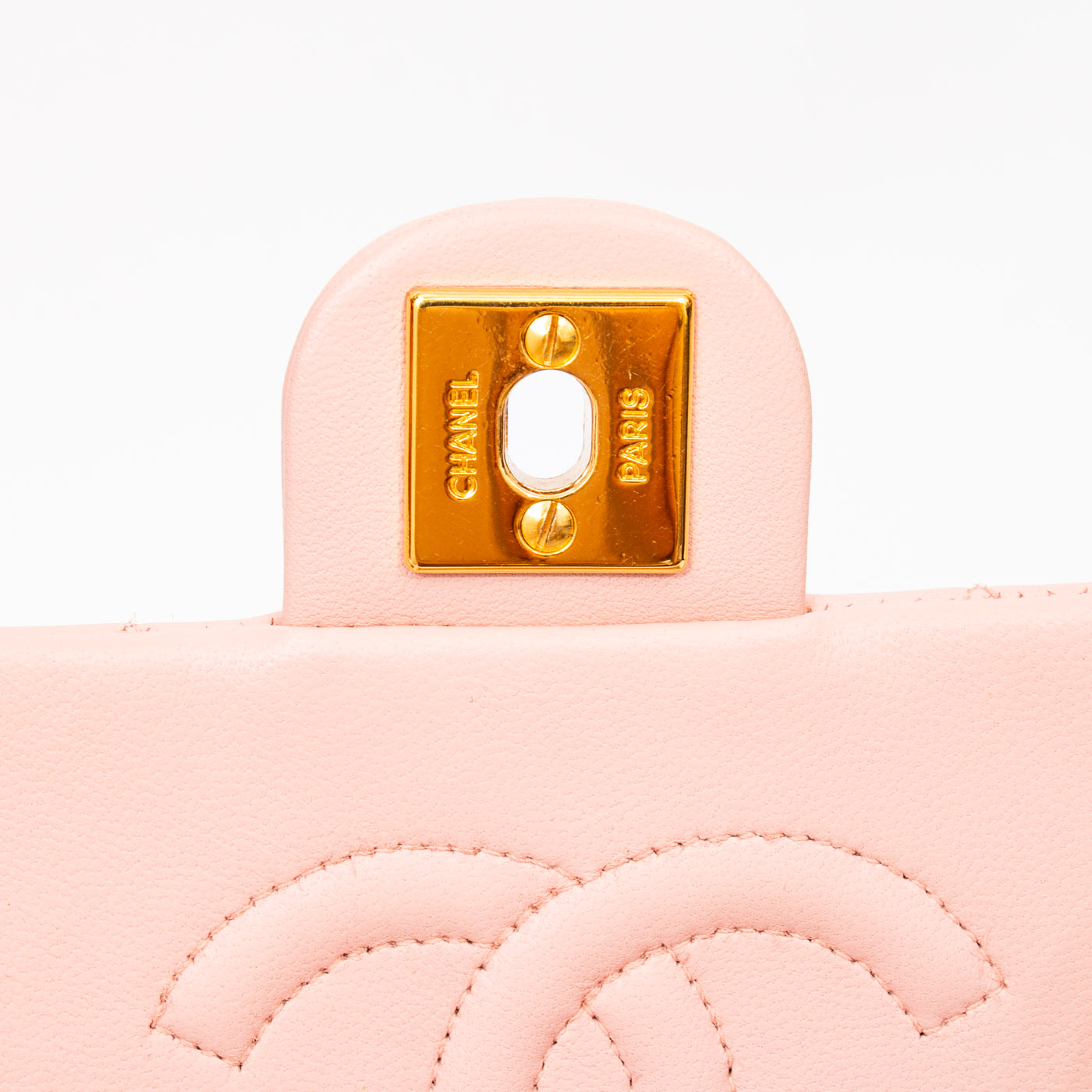 Sac à main Chanel à rabat simple et chaîne simple, en cuir d'agneau rose vintage, 1991-1994, référence 2340719 – Image 10