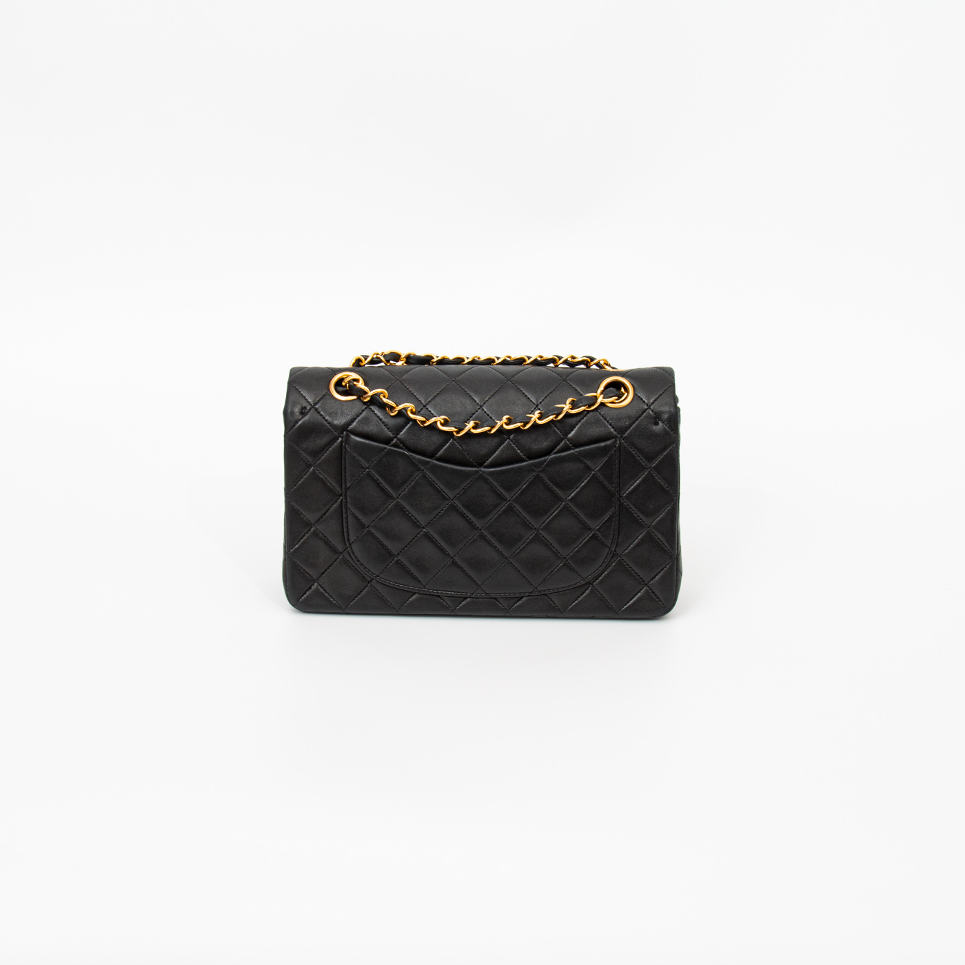 Chanel Tasche Timeless Double Flap Small Schwarz Mit Goldener Hardware 1991–1994 2266472 – Bild 4