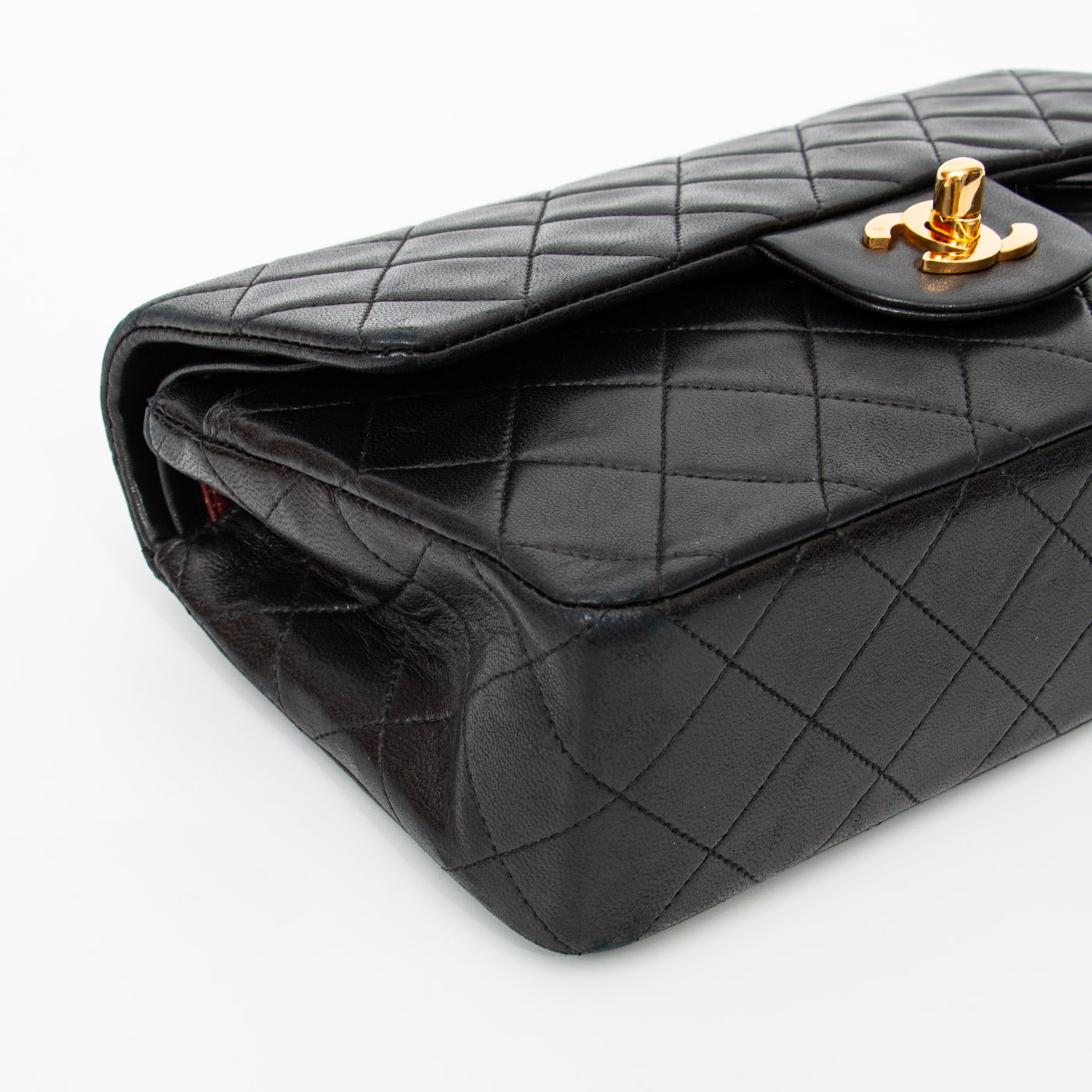 Chanel Tasche Timeless Double Flap Small Schwarz Mit Goldener Hardware 1991–1994 2266472 – Bild 9