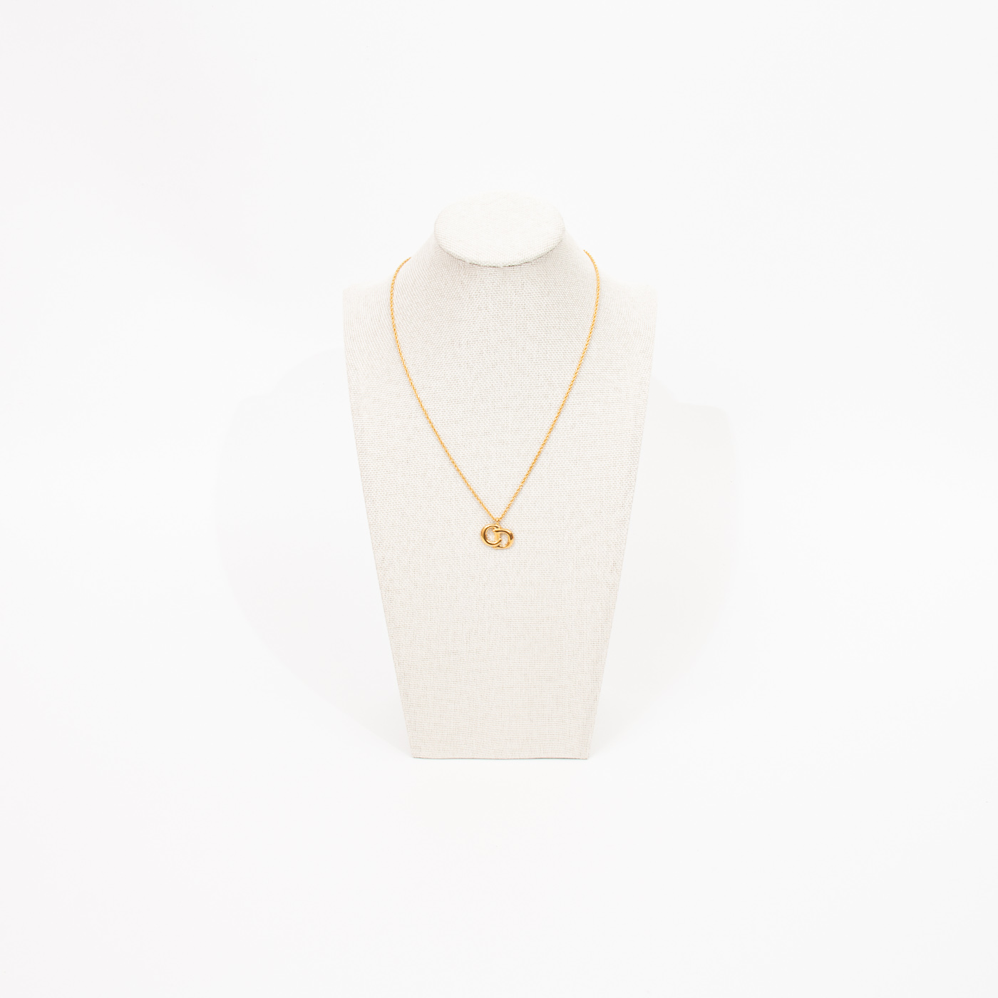 Collier pendentif CD Christian Dior en or vintage 44 cm