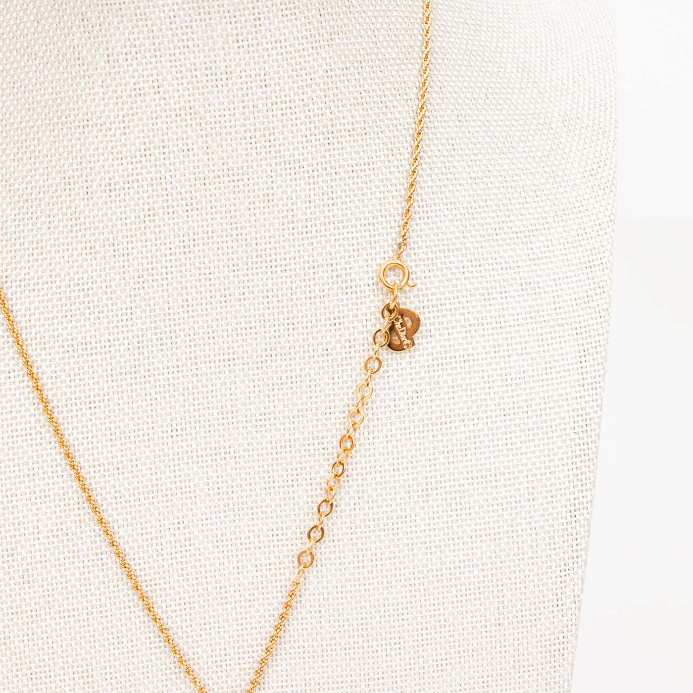 Collier pendentif CD Christian Dior en or vintage 44 cm – Image 3