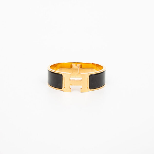Bracelet Hermès Clic Clac H Noir Or PM