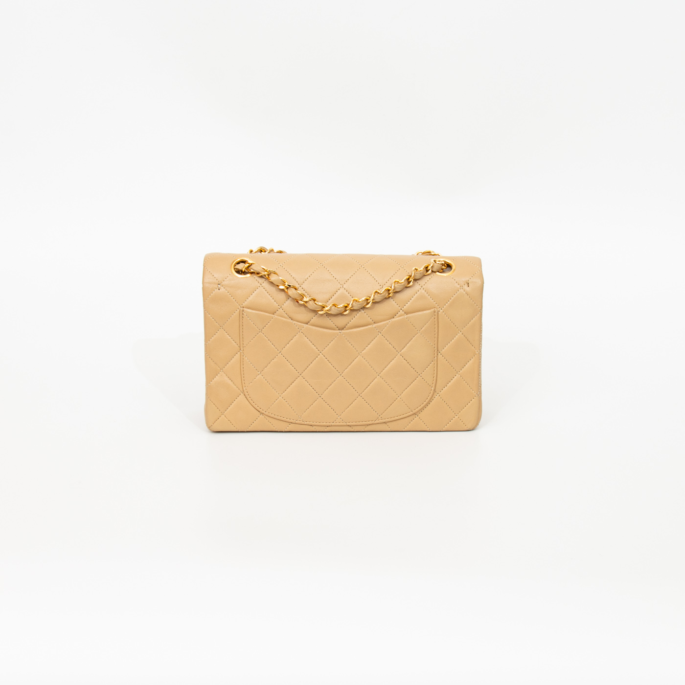 Chanel Tasche Timeless Small Lambskin Double Flap Beige 375627 – Bild 4